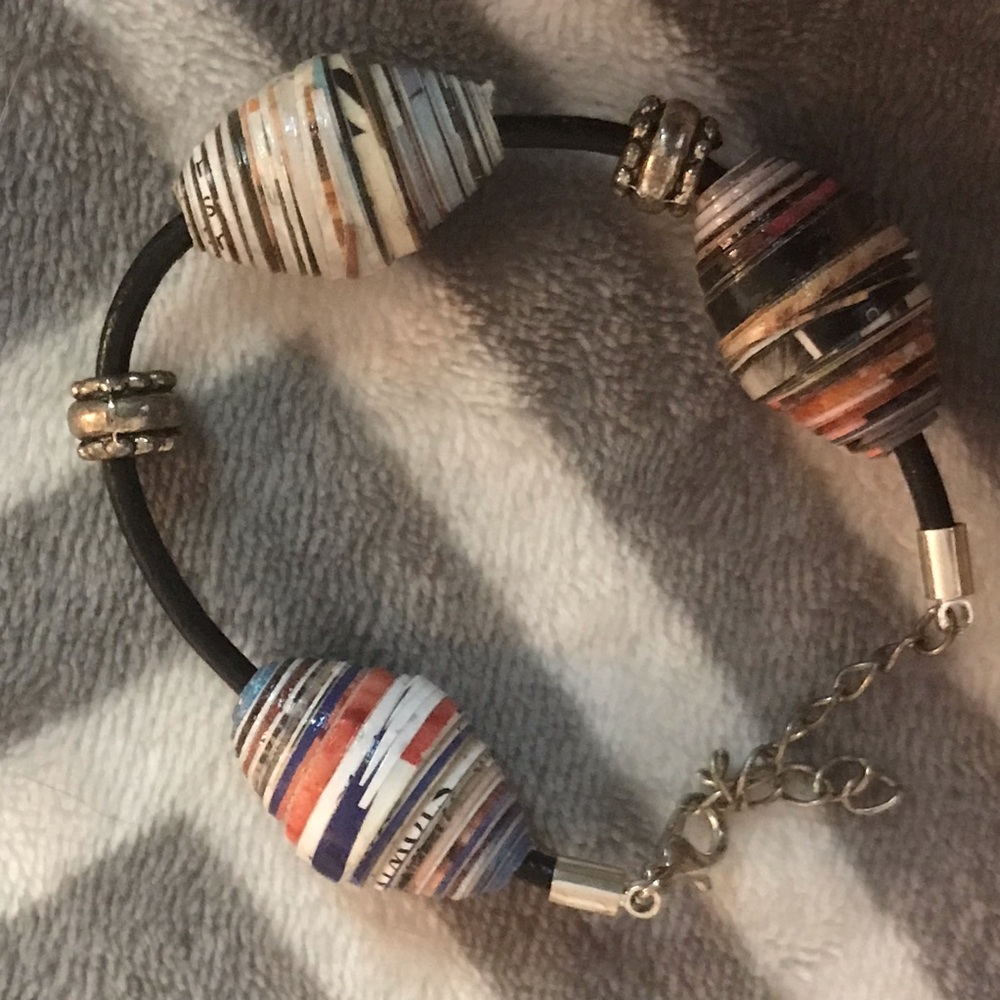 4/$25 Paper Bead Bracelet